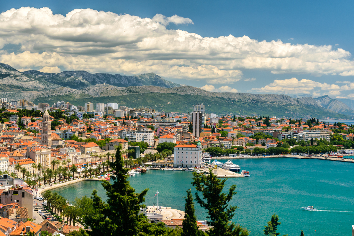 Vista panorâmica para split croácia