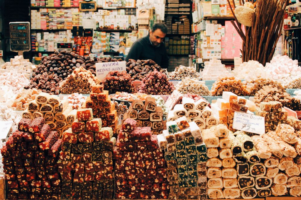 Os doces turcos também são um sucesso no Grande Bazar, na Turquia